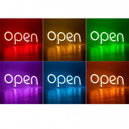 Неоновая вывеска "OPEN" RGB синхронно вся вывеска (с контроллером)