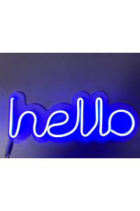 Неоновая вывеска Hello (380х150)