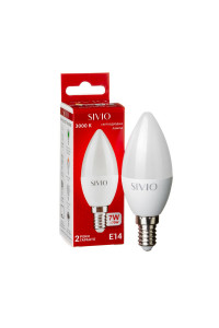 Led лампа Sivio 7Вт C37 теплая белая E14 3000K