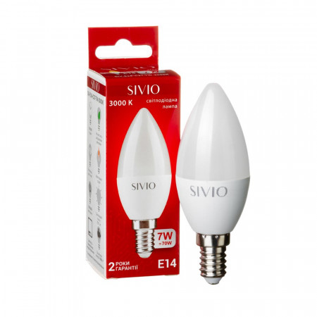 Led лампа Sivio 7Вт C37 теплая белая E14 3000K