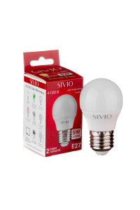 Led лампа Sivio 5Вт G45 нейтральная белая E27 4100K
