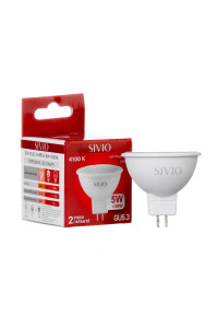 Led лампа Sivio 5Вт MR16 нейтральная белая GU5.3 4100K