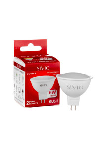 Led лампа Sivio 6Вт MR16 теплая белая GU5.3 3000K