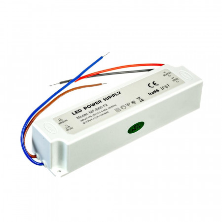 Led блок 12В SLIM PLASTIC/5A 60Bт IP 65