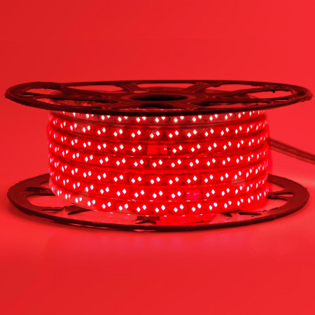 Led лента 220В красная smd2835 120LED/m 12W IP65 , 1м