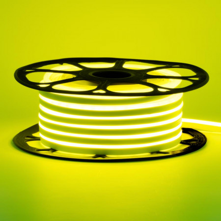 Неоновая лента светодиодная лимонная желтая 12V 6х12 AVT-smd2835 120LED/м 11 Вт/м IP65