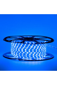 Мигающая лед лента 220 В синяя smd 2835 48led/м 6Вт/м IP65, 1м