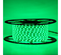 Мигающая led лента 220 В зеленая smd 2835 48led/м 6Вт/м IP65, 1м