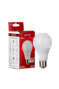 Led лампа Sivio 18Вт A65 нейтральная белая E27 4100K